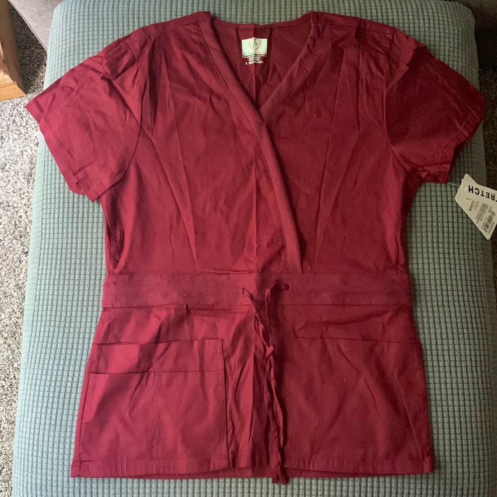 Burgandy/wine colored scrub top